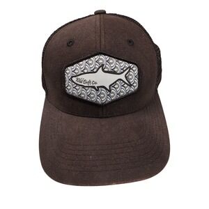 Wild Drift Co. Trucker Hat Fishing‎ Patch Adjustable Back Brown Cap